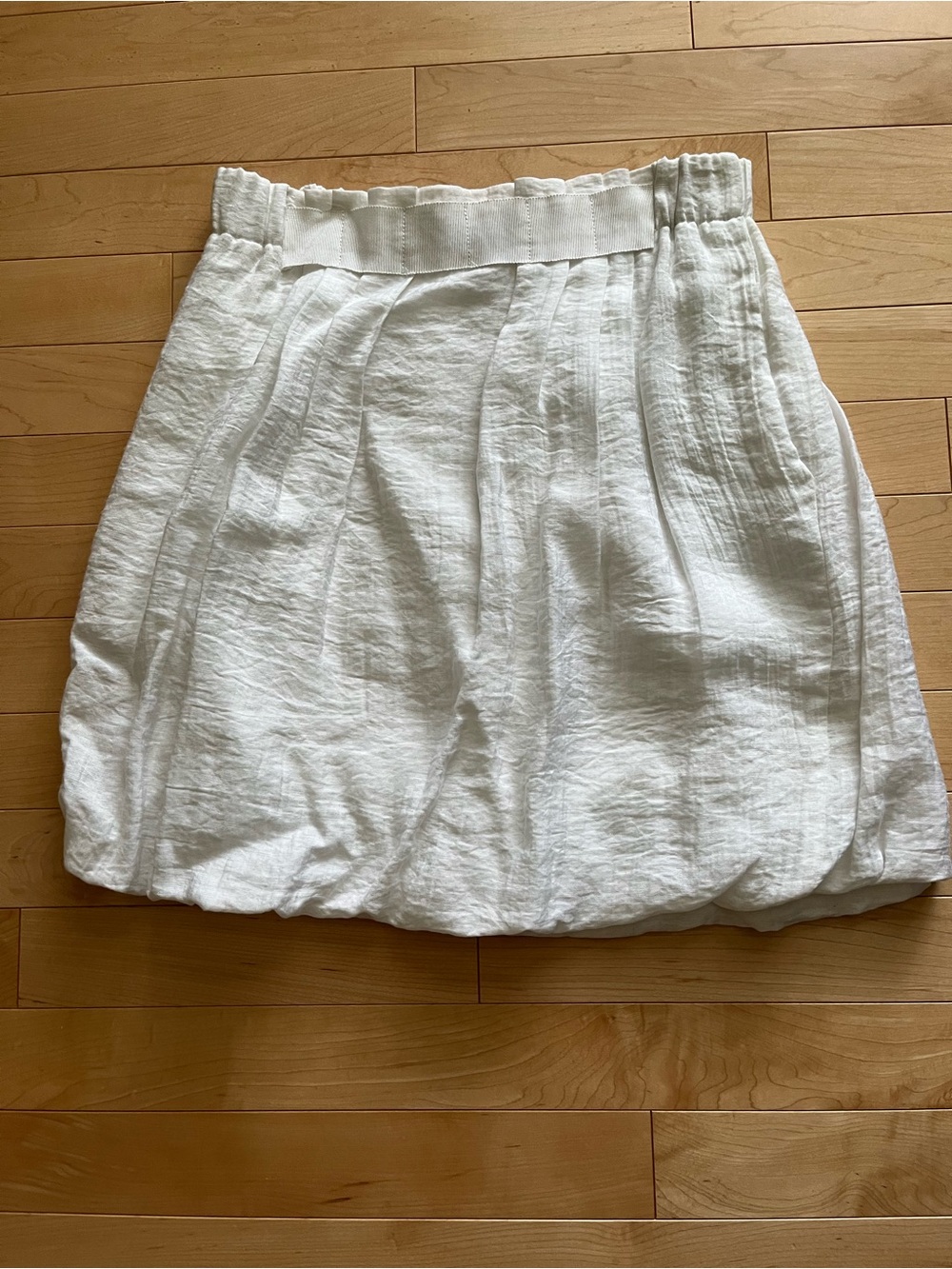 White Linen Bubble Skirt